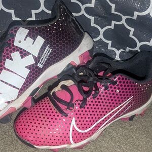 Nike Pink and Black Sneakers with Breathable Design